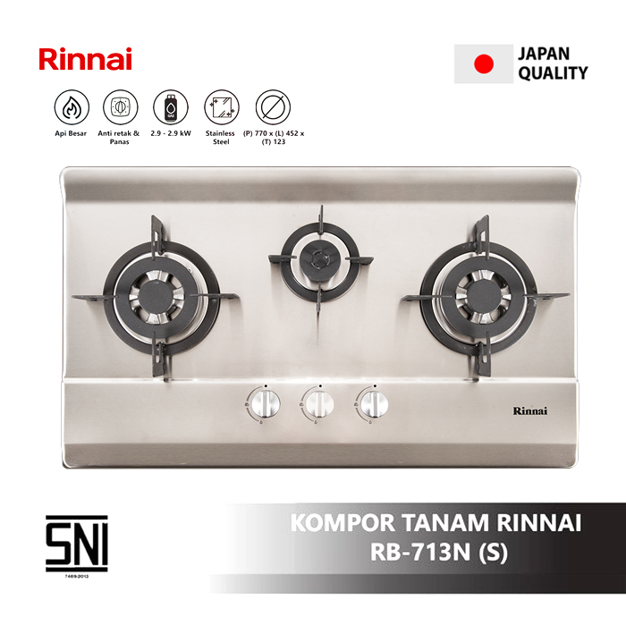 Rinnai Kompor Tanam 3 Tungku Simplicity - RB713N S
